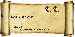 Kolb Kevin névjegykártya
